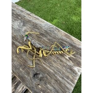 Inlaid Shiny Rhinestone Mantis Shape Alloy Brooch Vintage Style Brooch‎ Women